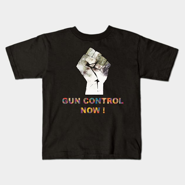 Gun Control Now Kids T-Shirt by vestiart